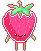 strawberry with a cute face